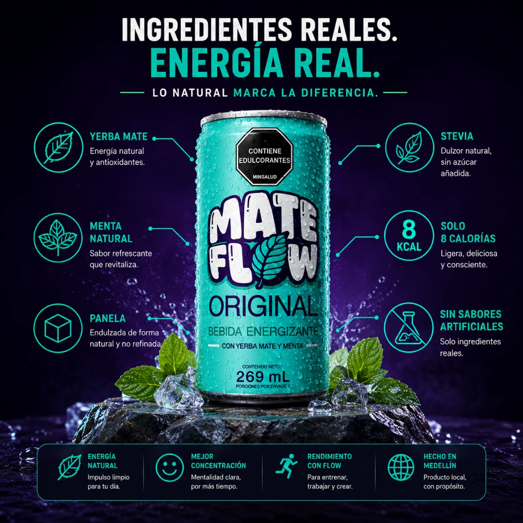 Que es la yerba mate soda 8 Ingredientes Reales MATE FLOW